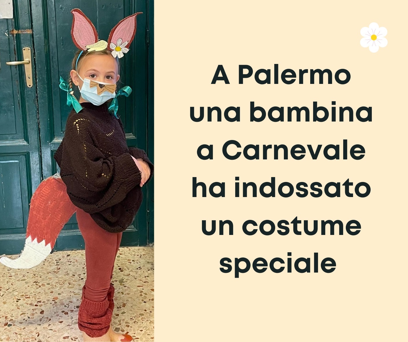 A Palermo una bambina a Carnevale ha indossato un costume speciale sito