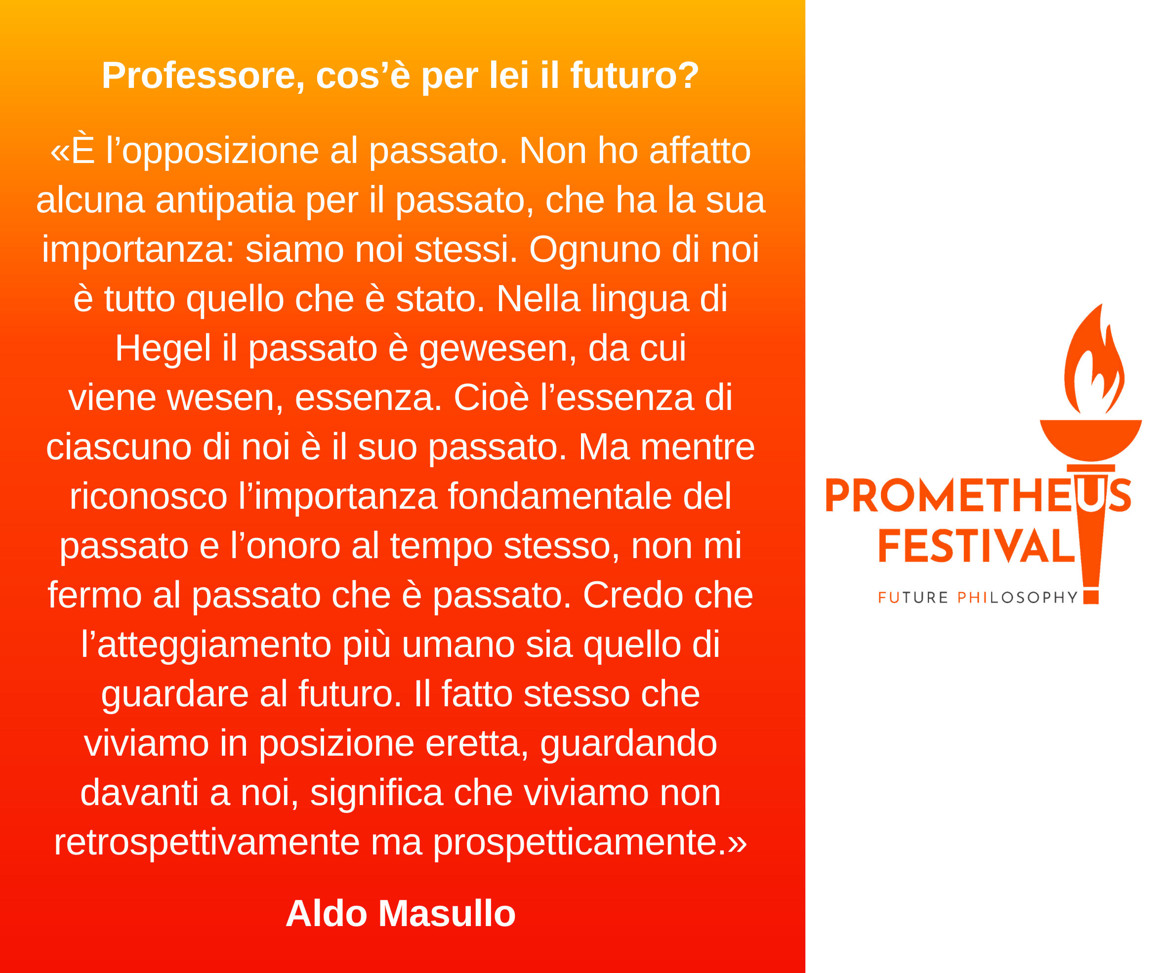 Aldo Masullo Prometheus Festival