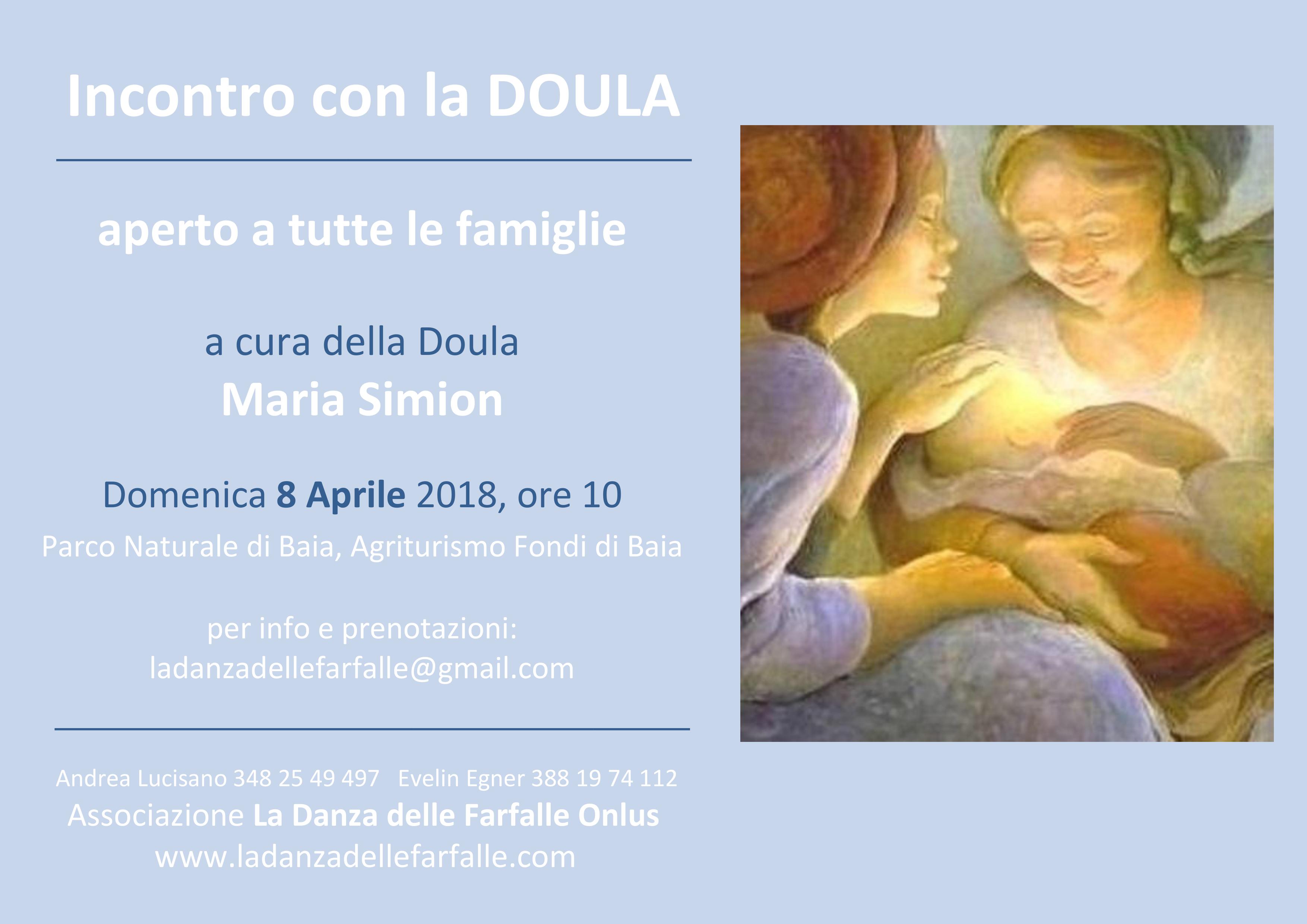 Evento incontro con la DOULA Maria Simion Ass La Danza delle Farfalle Onlus 8 Aprile 2018