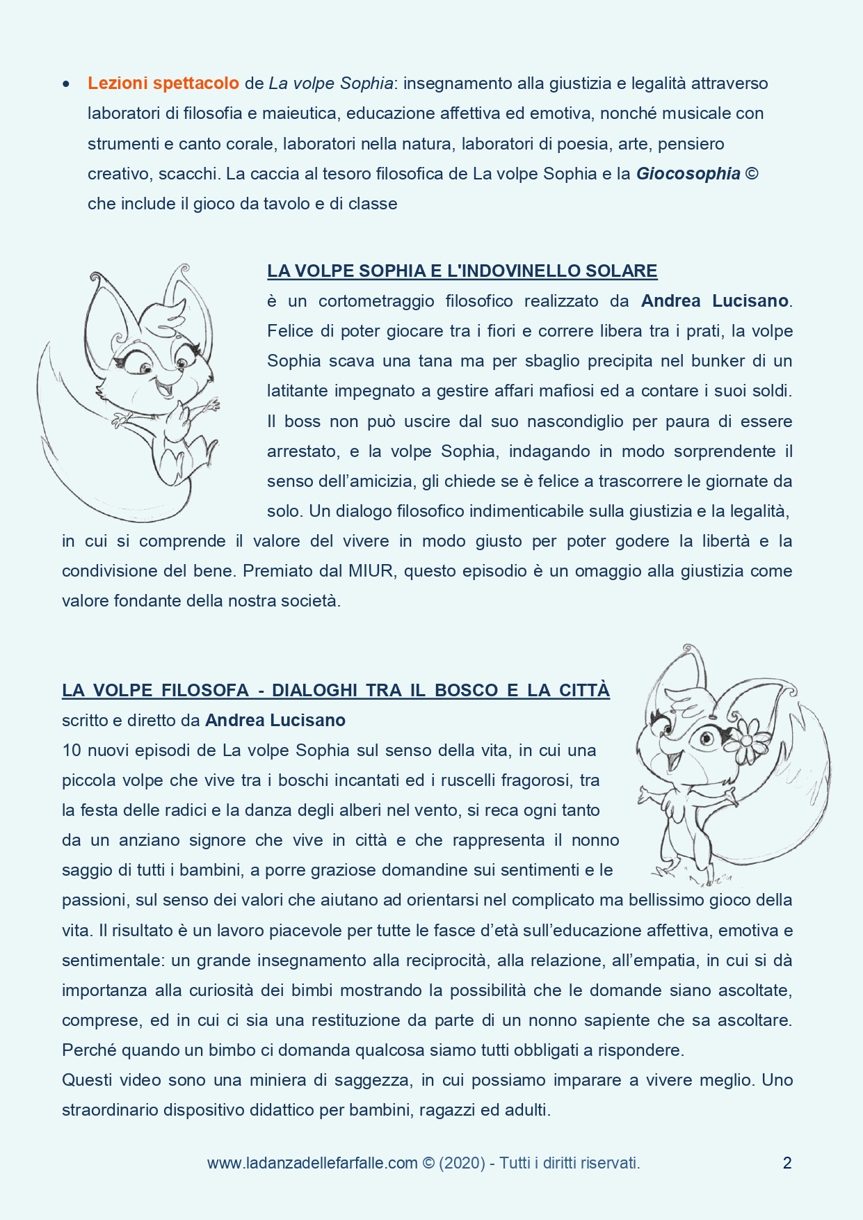 La volpe Sophia di Andrea Lucisano si presenta 2020 pagina 2 sito