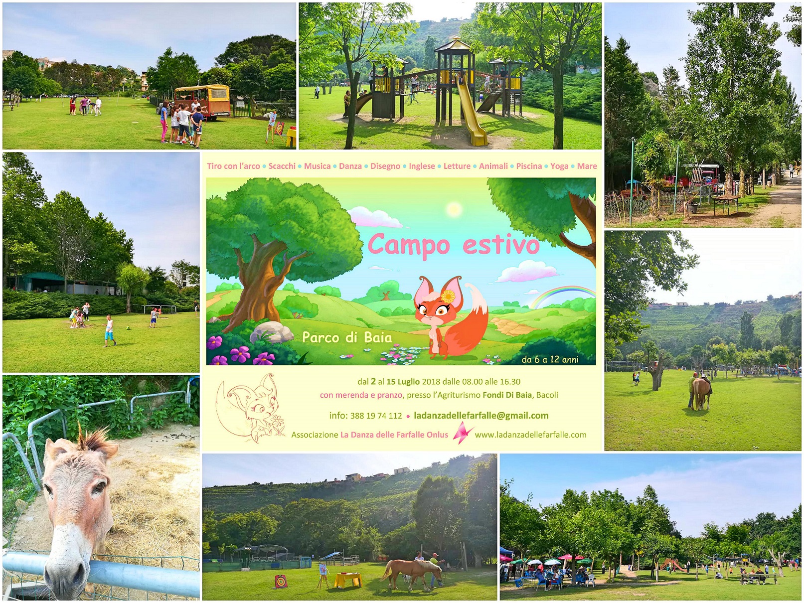 Campo estivo de La volpe Sophia La Danza delle Farfalle Onlus Parco di Baia Foto sito