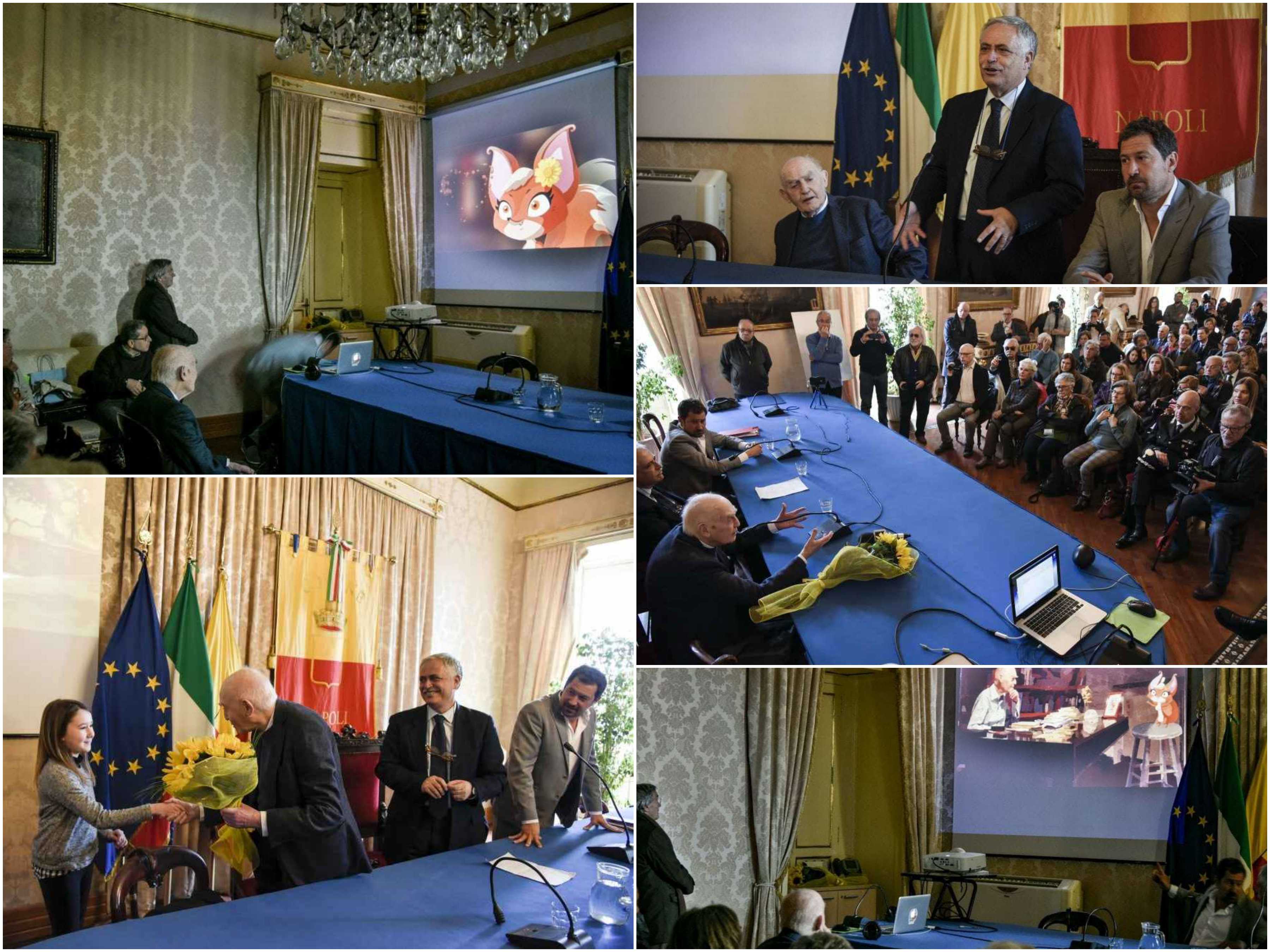 Compleanno di Aldo Masullo al Comune di Napoli con La volpe Sophia di Andrea Lucisano sito