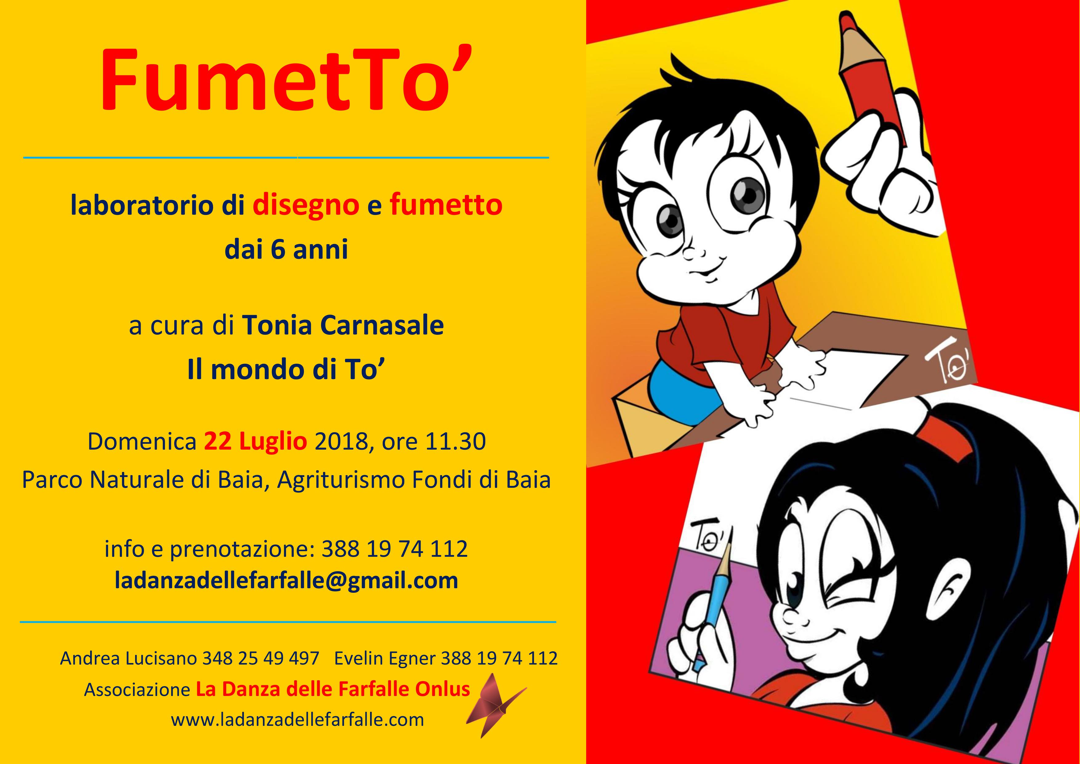 Evento Corso di fumetto Ass La Danza delle Farfalle Onlus 22 Luglio 2018