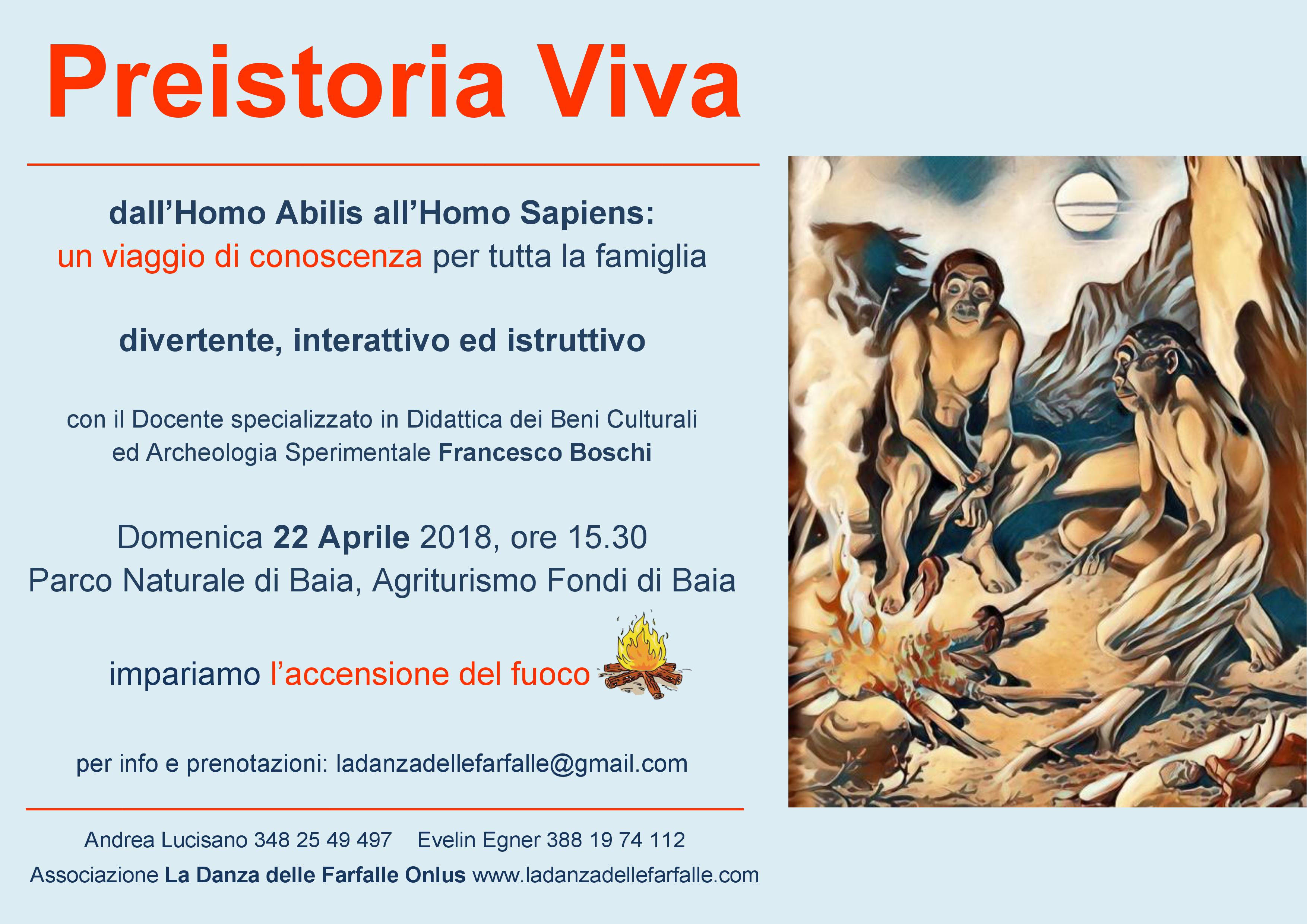 Evento Laboratorio Preistoria Viva per famiglie Ass La Danza delle Farfalle Onlus 22 Aprile
