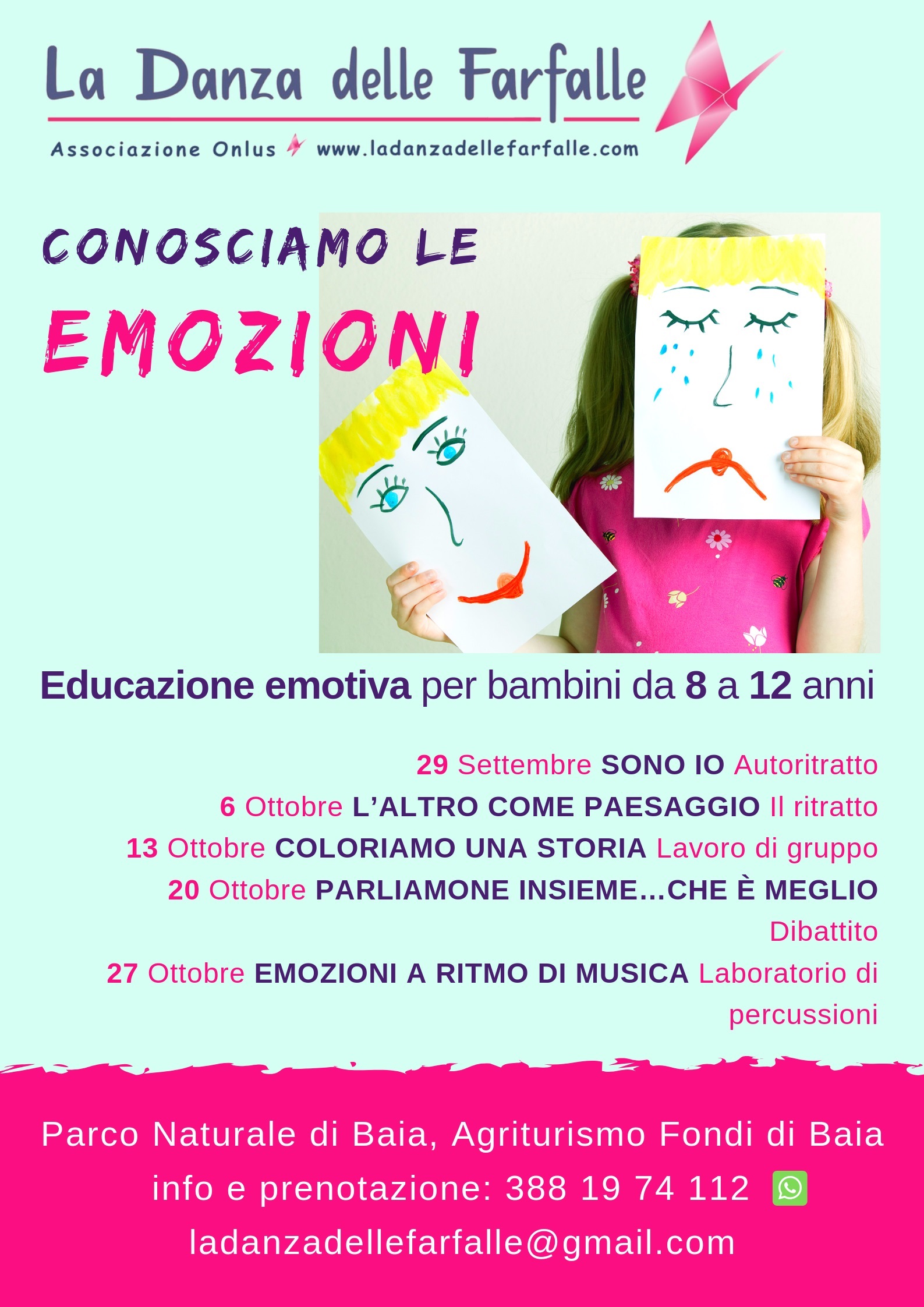 Laboratorio Conosciamo le emozioni La Danza delle Farfalle Onlus locandina 2 sito