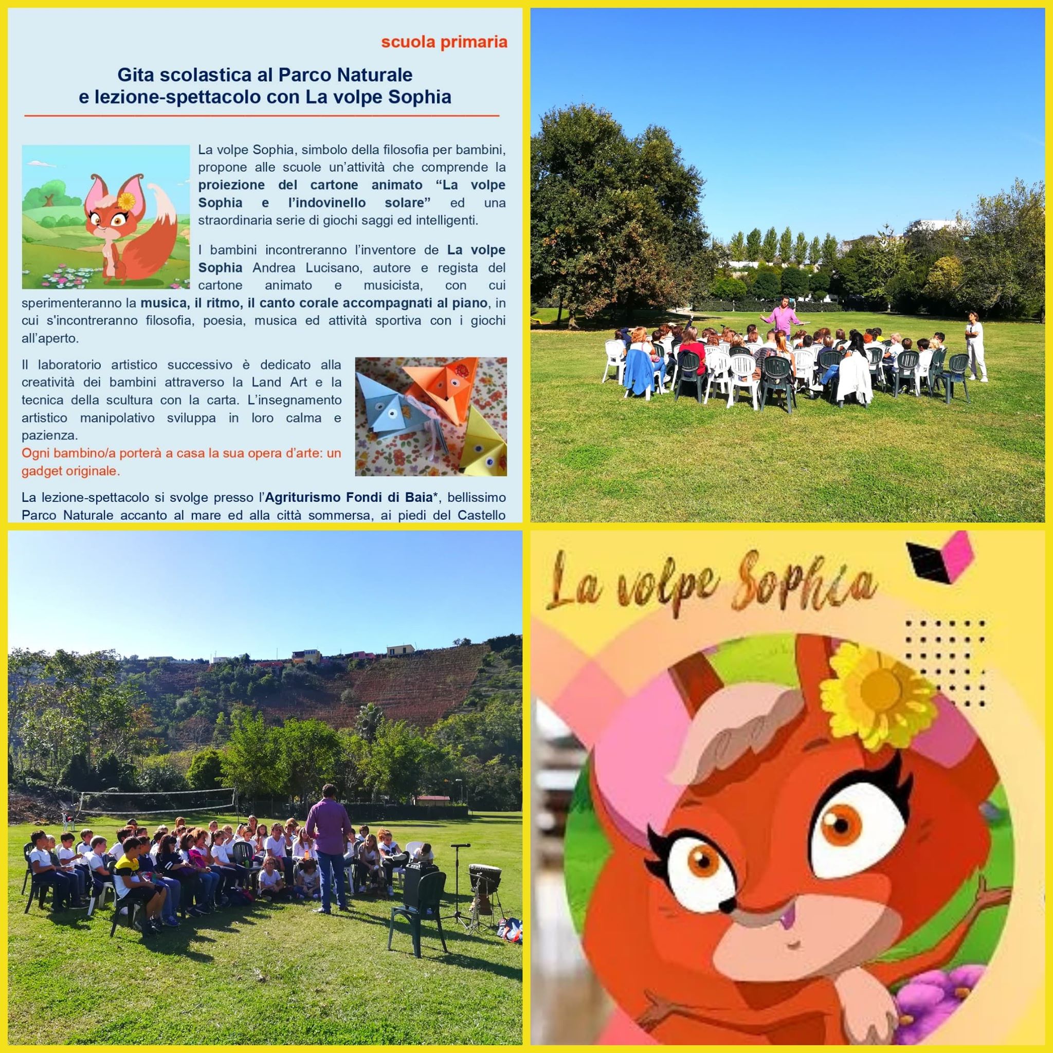 Uscita didattica a Baia La Danza delle Farfalle Laboratorio de La volpe Sophia scuola primaria